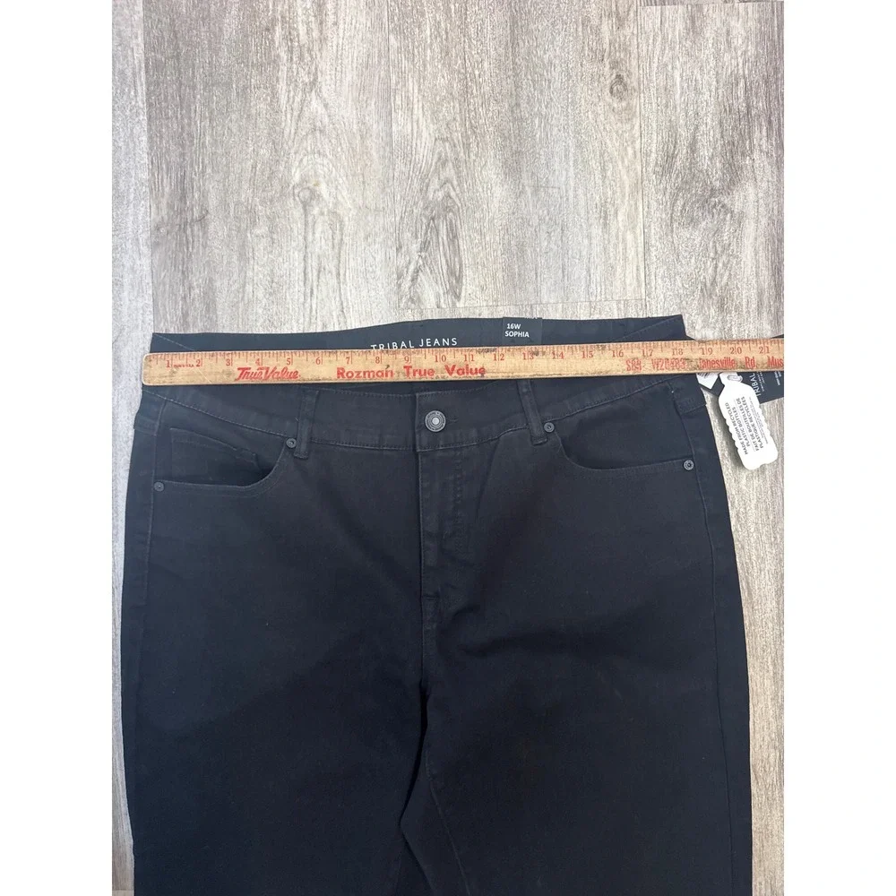 Tribal Jeans Sophia Curvy Straight Leg Black Pants Size 16W Women's‎ NWT